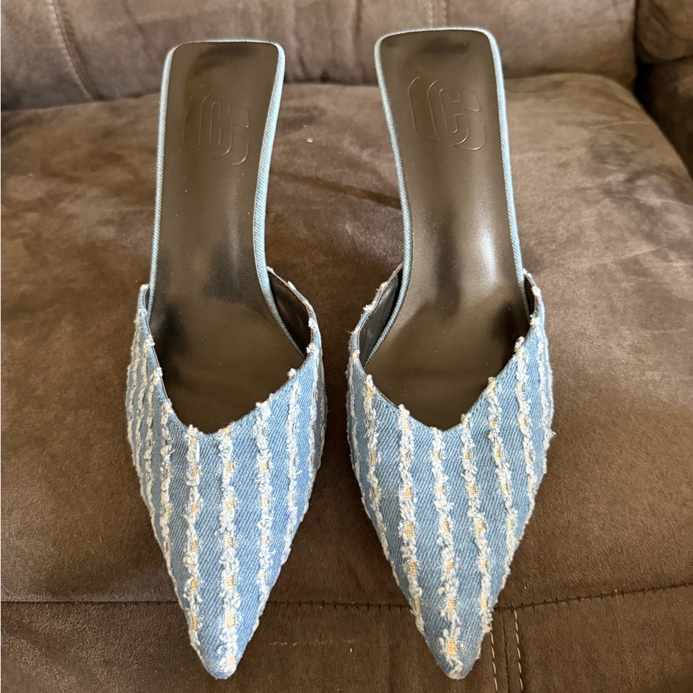 Stylish Blue Denim Women's Mules